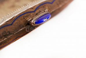 Ezüst (Ag.) színházi tárca, zománc díszítéssel, jelzett, a zománcon apró lekopásokkal, jó állapotban...