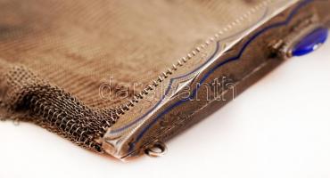 Ezüst (Ag.) színházi tárca, zománc díszítéssel, jelzett, a zománcon apró lekopásokkal, jó állapotban...