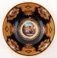 Gyümölcsös tál, matricás, jelzett (csillagok), hibátlan,  d:30 cm, m:13,5 cm