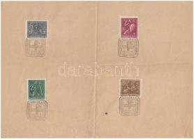 1943  Honvéd Haditudósító kiállítás a Pesti Vigadóban, alaprajzzal, hátoldalon bélyegekkel és alkalm...