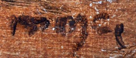 Olvashatatlan jelzéssel: Tengerpart. Olaj, karton, keretben, 22×28 cm