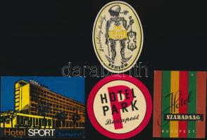 4 db bőröndcímke(Fertőd, Hotel Sport, Hotel Park, Hotel Szabadság)
