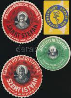4 db söralátét és sörös címke(Szent István Idénysör, Szent István Dupla Malátasör, Polgári Export Sör)