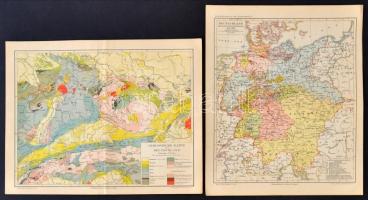 cca 1890 Német Birodalmi térkép, Meyers Konv. -Lexikon, 4 aufl., 5db, 24x30cm