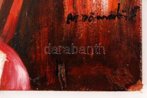 Olvashatatlan jelzéssel: Nem jött a kedves. Olaj, farost, 40×31 cm