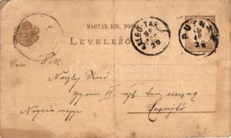 1898 Putnok, Gőzmalom telep, fotó ráragasztva a képeslapra, photo (fa)