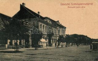 Székelykeresztúr, Cristuru Secuiesc; Kossuth Lajos utca, Korona Szálloda, kiadja Lengyel László / street, Hotel (EK)