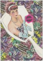 Erotikus reklámnyomtatványok, 3db, ebből  az egyik Hungarotex  felirattal. Szép állapotban, cca 22x1...