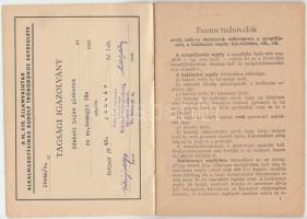 1943 A M. Kir. Államvasutak alkalmazottainak Rudolf Trónörökös Egyesülete alapszabályai(egyúttal tag...