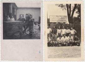 cca 1950 Budapest, Csepeli életképek, 2 db fotó, 9x6 cm