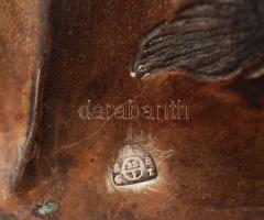 Antik háromágú ezüst (Ag.) gyertyatartó,  jelzett Bécs, 1862, 13 - latos antik ezüst, "AK"...