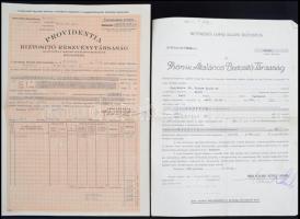 cca 1930-1940 4 db különféle biztosítási kötvény