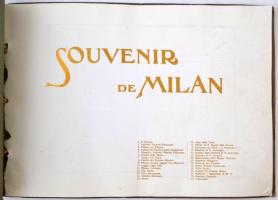 cca 1880-1900 Ricordo di Milano, képes füzet Milánó városáról 30 képpel. A hátsó kartonborító ázás m...