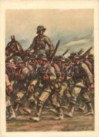 Infanterie auf dem Marsch, Die Postkarte des Heeres No. 1 / Infantry on the march, Postcards of the German Military, s: Angelo Jank