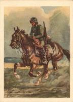 Meldereiter, Die Postkarte des Heeres No. 3 / Messenger on horseback, Postcards of the German Military, s: Angelo Jank (EK)