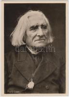 Liszt Ferenc(1811-1886) zeneszerzőt ábrázoló modern fotólap, 14x10 cm