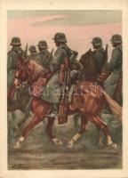 Német lovasság, Die Postkarte des Heeres No. 4 s: Angelo Jank, Kavallerie, Die Postkarte des Heeres No. 4 / Cavalry, German military postcard, s: Angelo Jank