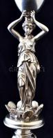 Ezüst (Ag.) neoklasszicista gyertyatartó, öt ágú hat láng hellyel, jelzett (Diana 1867-1937), mester...
