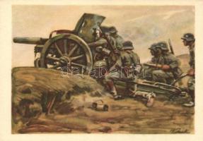 Artillerie in Feuerstellung, Die Postkarte des Heeres No. 7 / Artillery in firing position, Postcards of the German Military, s: Angelo Jank (EK)