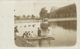 1907 Jászó, Jászóvár, Jasov; Park, csónakázó tó / lake, photo (lyuk / pinhole)