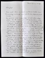 1937 Rajner Szász és Gothai herceg saját kézzel írt levele gróf Sternberg Józsefnek.  / Autograph letter of prince Rajner