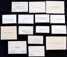 cca 1910-1940 52 darabos névjegy gyűjtemény, benne a kor nevesebb közembereinek néhol aláírt kártyáj...