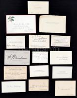 cca 1910-1940 52 darabos névjegy gyűjtemény, benne a kor nevesebb közembereinek néhol aláírt kártyáj...