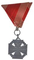 1916. "Károly - Csapatkereszt" cink kitüntetés mellszalaggal T:2 Hungary 1916. "Karl Troop Cross" zinc decoration with ribbon C:XF