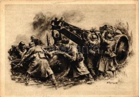 Nehéztüzérség állásba megy / Schwere Artillerie protzt ab / WWII German military, artillery s: Lipus Rudolf