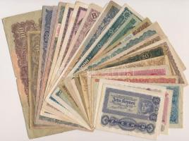 25db-os vegyes korona, pengő, forint bankjegy tétel T:vegyes