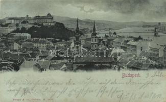 1898 Budapest I. Tabán, Királyi vár, Lánchíd (EK)