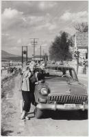 cca 1965 Visegrádon, autós fotók, 4db, 9x14cm