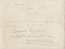 cca 1930 5. Gyalogezred találkozó Simon Ármin vendéglőjében, verzón feliratozott fotó, 18x24cm