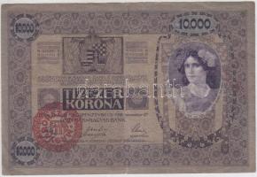 1918. 10.000K piros "MAGYARORSZÁG" felülbélyegzéssel T:II-,III