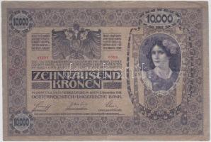 1918. 10.000K piros "MAGYARORSZÁG" felülbélyegzéssel T:II-,III