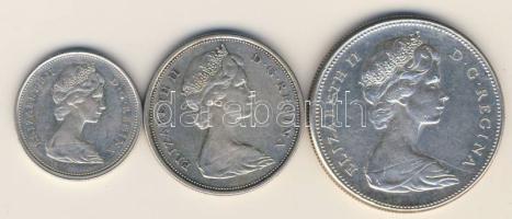 Kanada 1966. 50c Ag + 1967. 25c Ag +1$ Ag T:2+