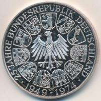 NSZK 1974. "25 éves az NSZK / Theodor Heuss" jelzett Ag emlékérem (25,11g/1000/40mm) T:PP ...