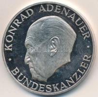 NSZK 1974. "25 éves az NSZK / Konrad Adenauer" jelzett Ag emlékérem (25,07g/1000/40mm) T:PP ujjlenyomat FRG 1974. "25 Jahre Bundesrepublik Deutschland / Konrad Adenauer" hallmarked Ag medallion (25,07g/1000/40mm) C:PP fingerprint