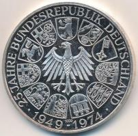 NSZK 1974. "25 éves az NSZK / Konrad Adenauer" jelzett Ag emlékérem (25,07g/1000/40mm) T:P...