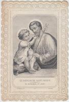 cca 1880-1900 Csipke szentkép, hibátlan, 11x8cm