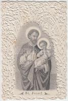 1895  Csipke szentkép, verzón "Shvoy L." felirattal, hibátlan, 8x6cm