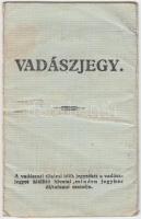 1935 Fényképes, kitöltött vadászjegy