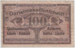 Német Birodalom / Darlehnskassenschein Ost / Kowno 1918. 100M T:III,III-
German Empire / Darlehnska...