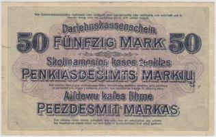 Német Birodalom / Darlehnskassenschein Ost / Kowno 1918. 50M T:III,III-
German Empire / Darlehnskas...
