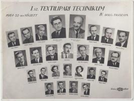 1952-76 Vegyes, középiskolai  tablókép tétel, 3db, 18x24cm