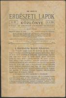 1921 az Erdészeti Lapok 60. évf. 13-14. füzete, érdekes írásokkal