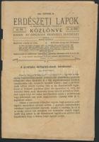 1921 az Erdészeti Lapok 60. évf. 19-20. füzete, érdekes írásokkal