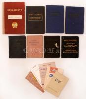cca 1952-1977 Vegyes igazolvány tétel(Magyar Államvasutak, szakszervezeti tagsági igazolvány, munkakönyv, stb.), 13 db