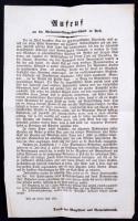 1855 A Lipótvárosi plébániatemplom javára való gyűjtésre felszólító tanácsi felhívás 25x39 cm