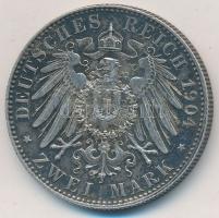 Német Államok / Szászország 1904E 2M Ag "György" T:2
German States / Saxony 1904E 2 Mark ...